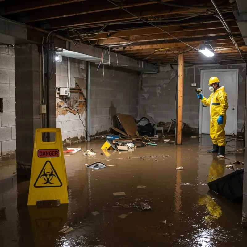 Flooded Basement Electrical Hazard in Wood County, WI Property